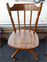Wood Rolling Office Chair 18" x 32"