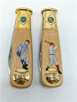 (2) Franklin Mint Commemorative Baseball Knives