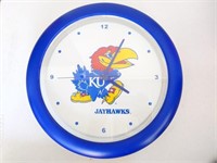 KU Jayhawks Wall Clock 13.5"