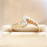 14K Gold Ring with 2 Tested Diamonds