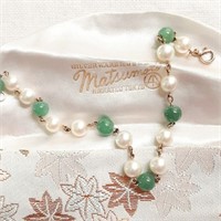 14K Pearl & Jade Bracelet MatsumotoTokyo