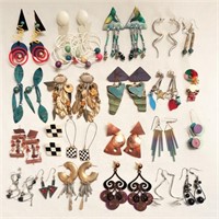 22 Pairs Artisan Style Pierced Earrings
