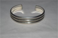 Sterling Silver Cuff Bracelet  Marked Sterling &