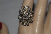 Sterling Silver Free Form Ring Size 7-1/4