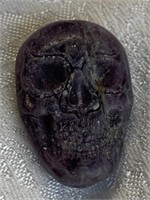 Carved Amethyst Gemstone Skull
