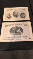 Pair of Washington Baseball Club 1924 World