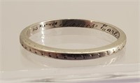Antique 1923 Ladies Platinum Wedding Band Ring