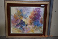 Framed Watercolor by Harley Ahysen 33 X 38