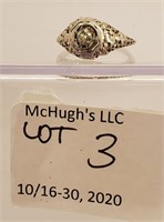 Ladies Antique 18K Gold Diamond Filigree Ring