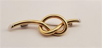Italian Gold Knot Broach Pin 18 Karat 8.79G