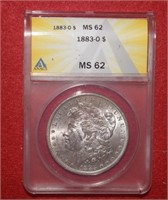 1883-O Morgan Silver Dollar MS62 ANACS