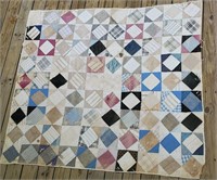 Pair of Handmade Block Cotton Quilts