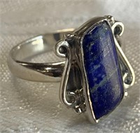 Sterling Silver Ring w/ Lapis Lazuli Sz 9