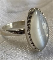 Sterling Silver Ring w/ Moonstone Sz 8