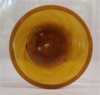 Antique Flint Glass Amber Blown Glass Plate