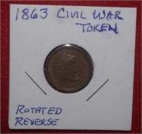 1863 Civil War Token  Rotate Reverse