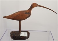 Antique Primitive Carved Wood Curlew Sea Bird