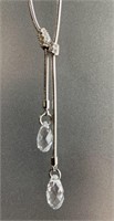 Swarovski Crystal Necklace w/ Swan Charm at Clasp