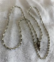 18" Sterling Silver Twisted Chain Necklace - Italy