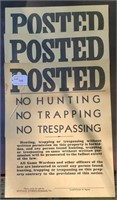 3 Vintage Paper Hunting Signs Unused