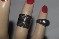Two Sterling Silver Rings  Sizes 3 & 6