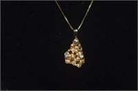 10K Gold Over Sterling Silver Chain & Pendant w/