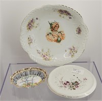3 Piece Antique English Porcelain Lot Royal Albert