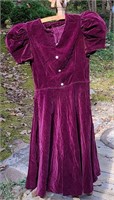 Women's Vintage Purple Velvet Dress