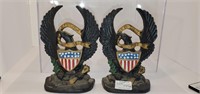 Vintage Cast Iron Eagle Bookends