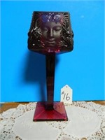 Lalique Purple 11 3/4" Tall Cameo Style Pedestal