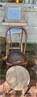 Antique Child Highchair, Chair and Stool
