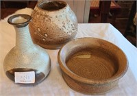 Vintage North Carolina Studio Pottery Vase Bowls