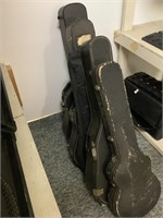 5 assorted guitar cases