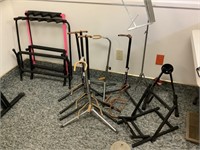 10 assorted musical instrument stands