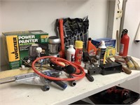 Shelf of assorted tools and accessories