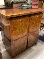 Four-door storage cabinet bar, exotic Knottywood