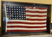 Framed 48 star USA flag by the Sampson Bunting