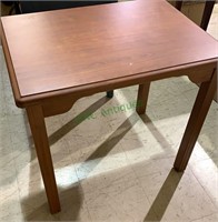 Small side table with bolt and screw legs, molded
