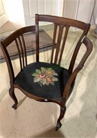 Antique armchair, with a needle point covered