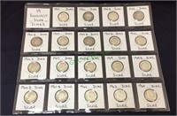 19 Roosevelt silver dimes, 1947//1964.(1178)