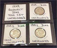 1949 Roosevelt dime year set, uncirculated.(1178)