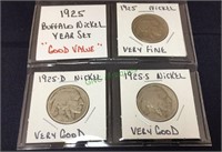 1925 buffalo nickel year set, good value.(1178)