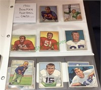 1950 Bowman football cards, 18 different cards,