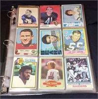 Football cards, binder with 144 cards, 1970s
