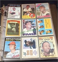 Baseball cards, binder with 180 cards, 50s, 60s,