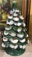 Vintage ceramic Christmas tree, lights