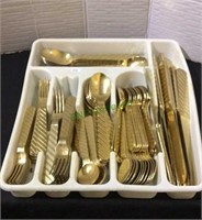 Dinner utensils, Stanley Roberts gold tone dinner