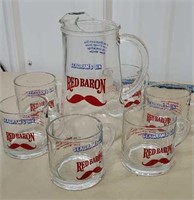 Red Baron Seagram's Gin picture with six mugs