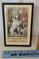 Framed Advertising thermometer hunting dog  -St