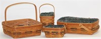 (4) Longaberger Baskets, some with liners &